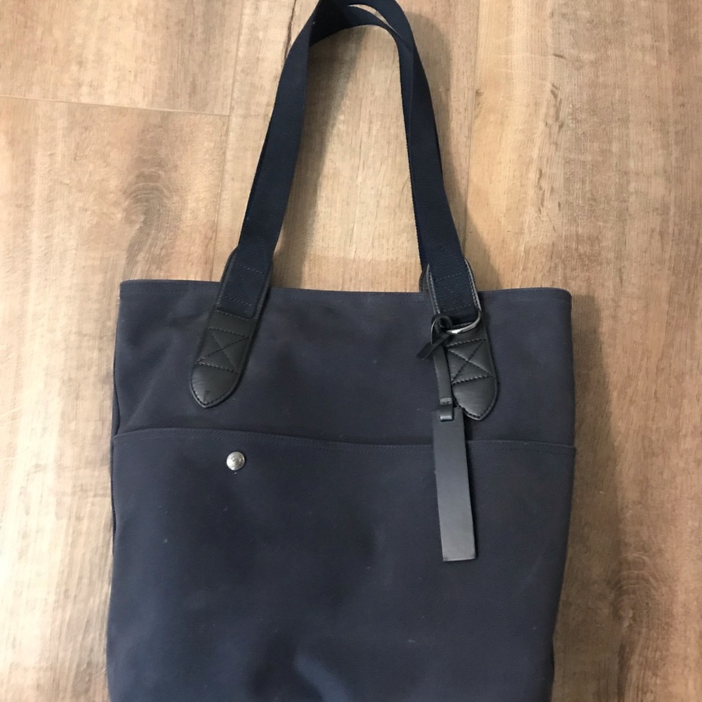 Black Tote Bag with Strap Accent - longchamp laptop bag